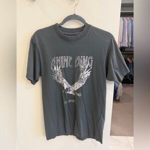 Anine Bing Charcoal Eagle Tee
